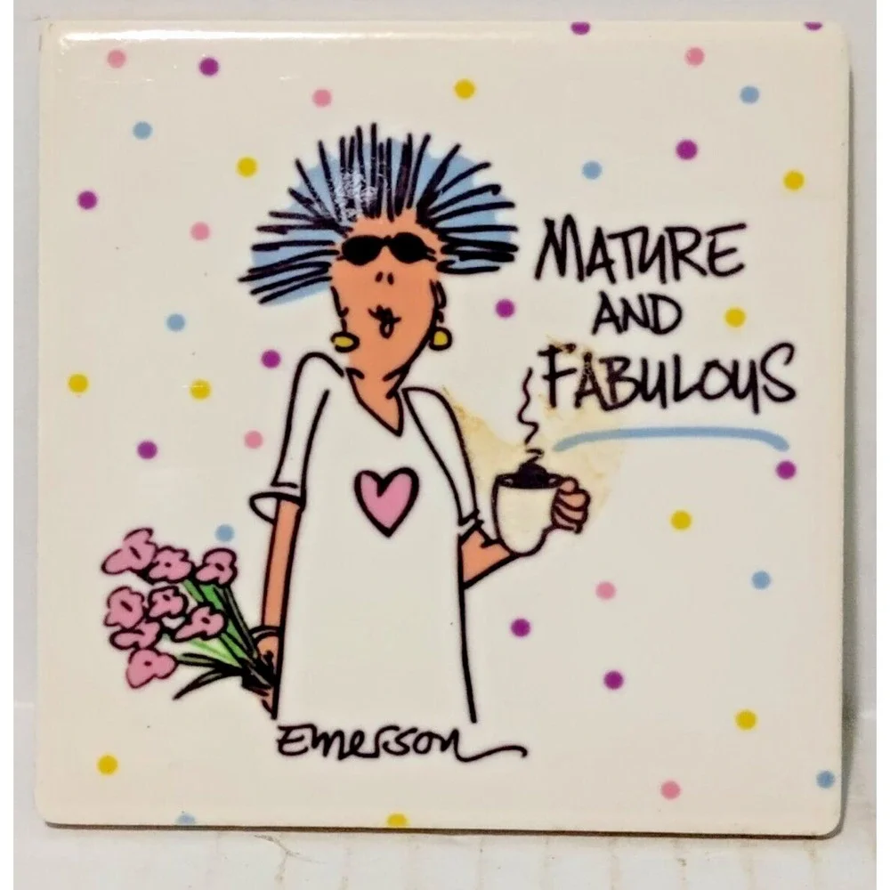 5 Vintage Thirstystone Funny jokes Cork Backed Coaster in Wooden Box USA - Picture 7 of 14